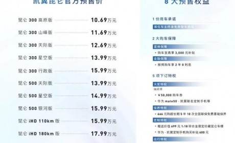 预售10.69万起 凯翼昆仑3月20日上市