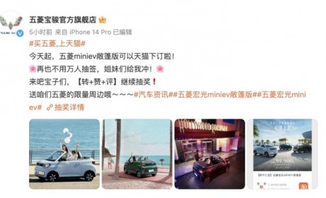 可直接下订 宏光MINIEV敞篷版取消抽签