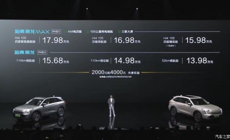 售价13.98万元起 哈弗枭龙/枭龙MAX上市