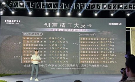 售8.28万元起 江西五十铃新款瑞迈上市