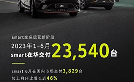 环比增近46% smart品牌6月交付3829台
