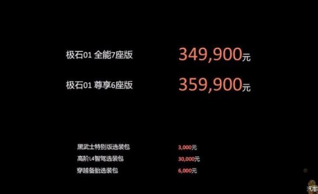 售34.99万起/2款配置 极石01正式上市