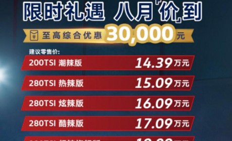 售14.39万元 上汽大众凌渡L 200TSI上市