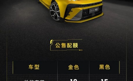 限量303台 领克03+将于9月13日再次公售