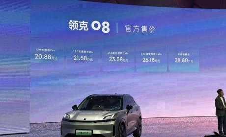 售20.88-28.8万元 插混车型领克08上市