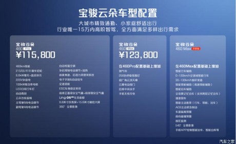 9月26日上市 宝骏云朵灵犀版配置公布