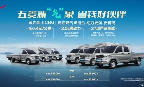售6.58万起 五菱荣光新卡CNG正式上市