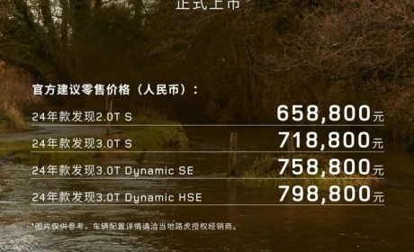 售65.88-79.88万元 2024款路虎发现上市