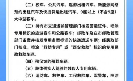 西安：继续实施工作日机动车尾号限行