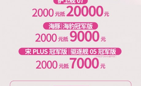 比亚迪针对海洋网旗下车型推限时优惠