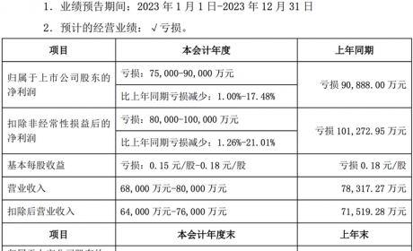 众泰汽车：预计2023年净亏损7.5-9亿元