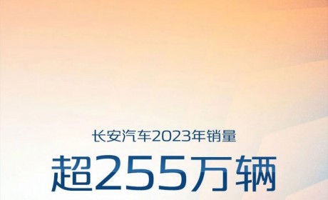 超255万辆 长安汽车公布2023年销量成绩