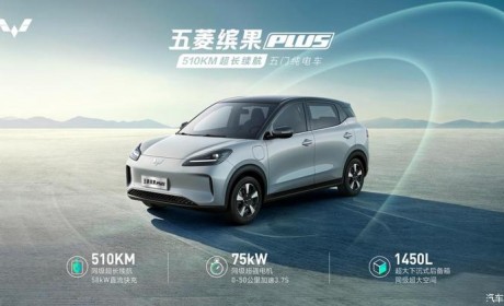 510km续航 五菱缤果Plus将于3月上市