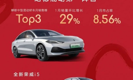 混动车逆势上涨 荣威1月销售17093辆
