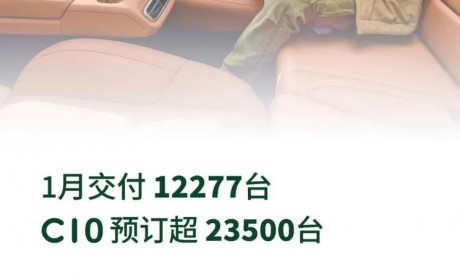 C10预订超23500台 零跑1月交付12277台