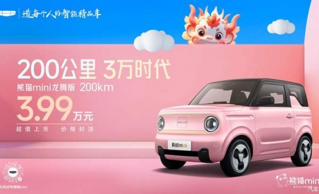 售3.99万 吉利熊猫mini龙腾版正式上市