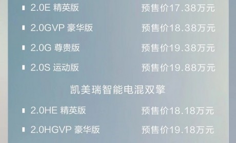 两种动力九个版本 全新凯美瑞今晚上市