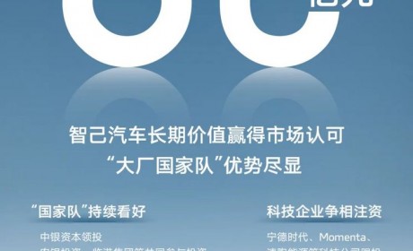 智己汽车成功获得超80亿元B轮股权融资