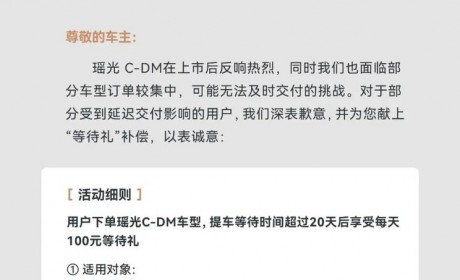 订单集中交付或延迟 星途瑶光推等待礼