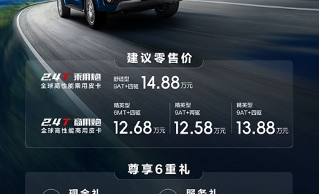 售12.58万起 长城炮2.4T版车型上市