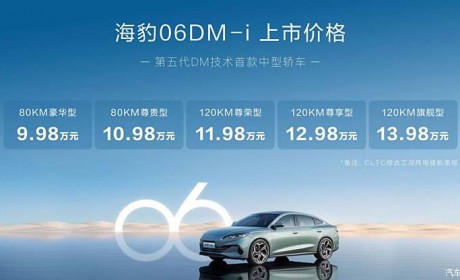 售9.98-13.98万 比亚迪海豹06 DM-i上市