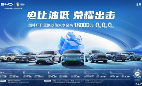 比亚迪针对王朝网推置换补贴至高1.8万