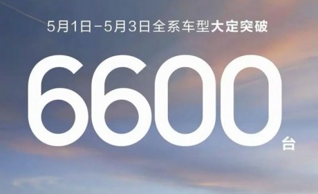 鸿蒙智行5月1-3日全系车型大定6600台