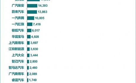 1月新能源车厂商销量排名出炉 第二名销量抢眼 新势力排名再调整