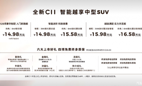 售14.98万起/纯电续航640km 新款零跑C11正式上市