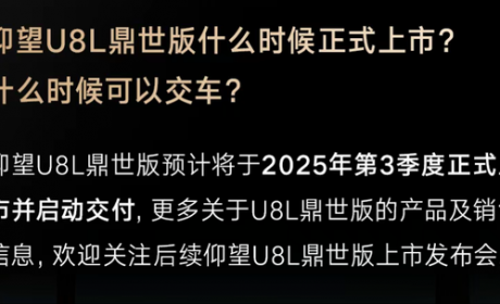 预售价130万！意向金2万！仰望U8L鼎世版预计第三季度上市并交付