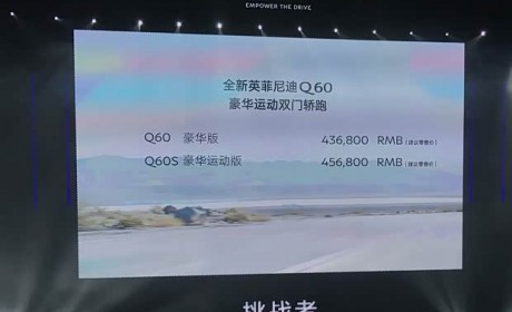 英菲尼迪全新Q60上市 售43.68-45.68万